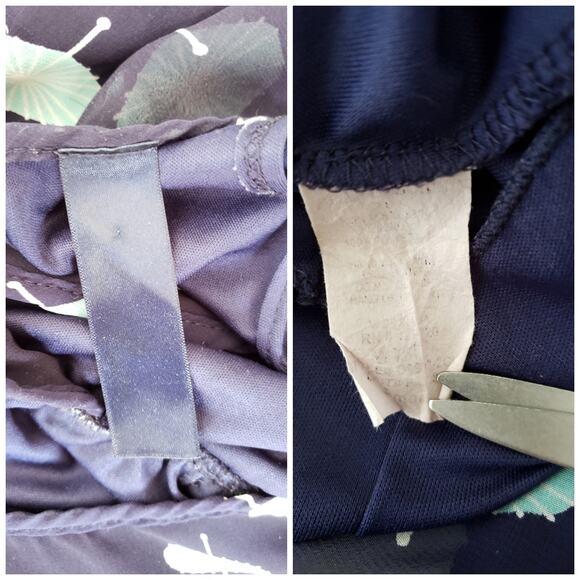 Francesca's Parasol Print Blouson Dress Elastic Waist Navy Small - Picture 7 of 7